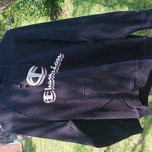 Women's X-large champion black pink and white hoodie